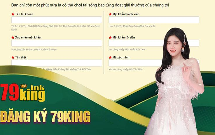 Hoàn tất quá trình đăng ký trên 79King Hoàn tất quá trình đăng ký trên 79King